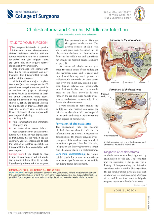 Cholesteatoma and Chronic Middle-Ear Infection