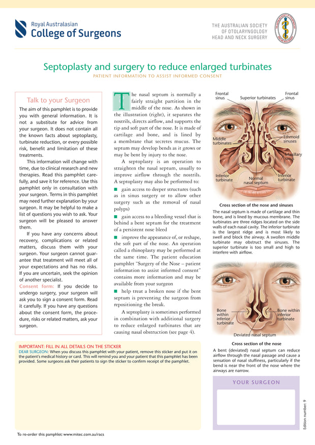 Septoplasty and Surgery to Reduce Enlarged Turbinates