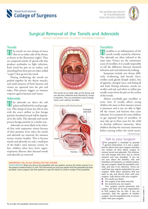 Surgical Removal of the Tonsils and Adenoids