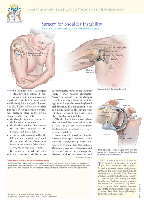 Surgery for Shoulder Instability