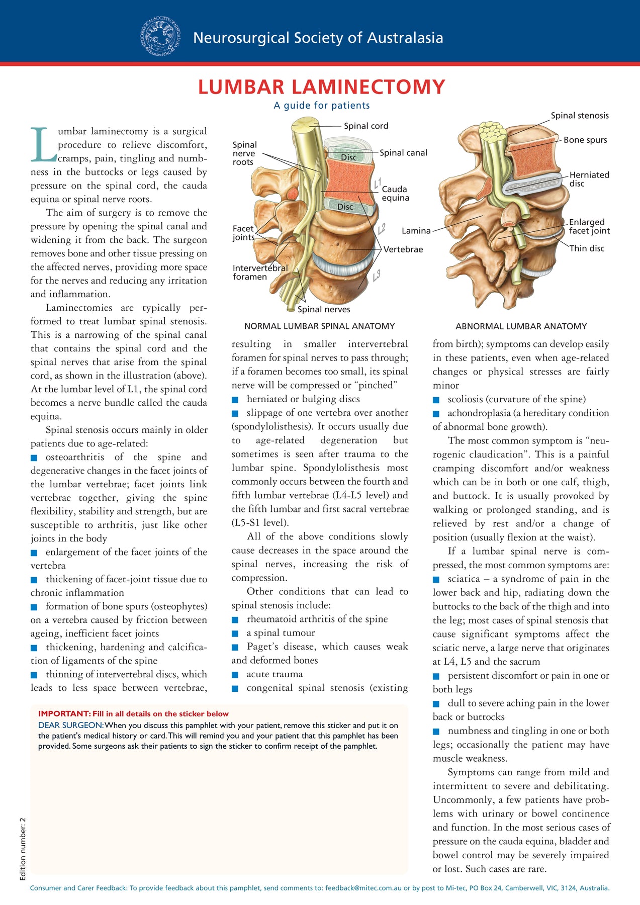 Lumbar Laminectomy – Mi-tec Medical Publishing